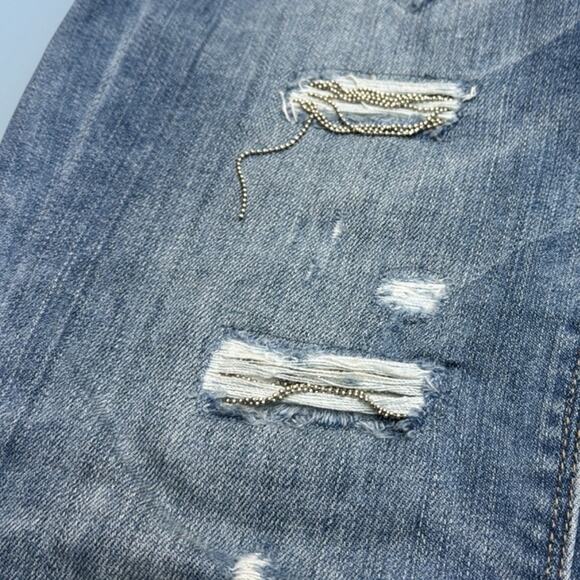 WHBM Women’s 00 Girlfriend Distressed Blue Jeans - Picture 3 of 5